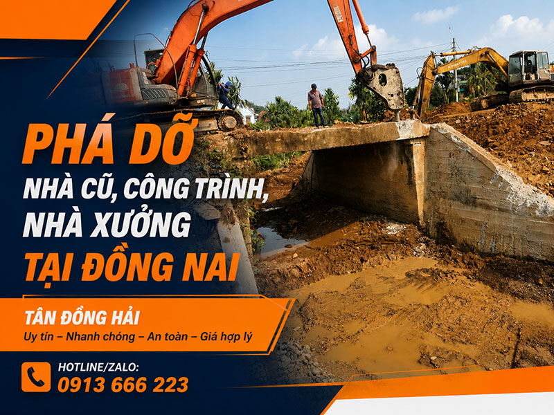 Phá dỡ công trình tại Đồng Nai
