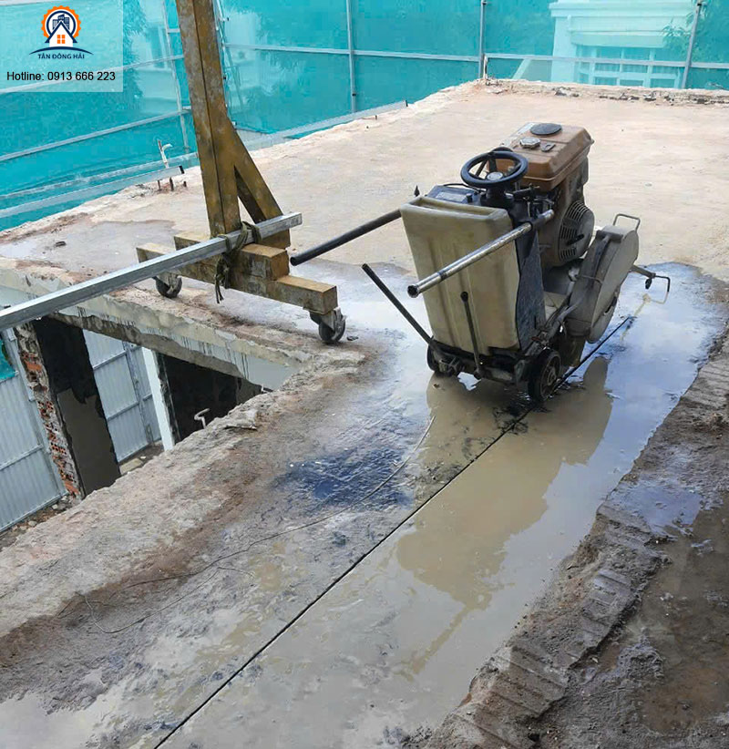Khoan cắt bê tông công trình lớn tại Bến Cát