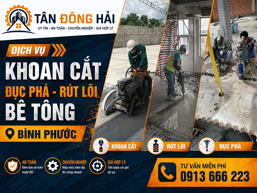 Khoan cắt bê tông tại Bình Phước