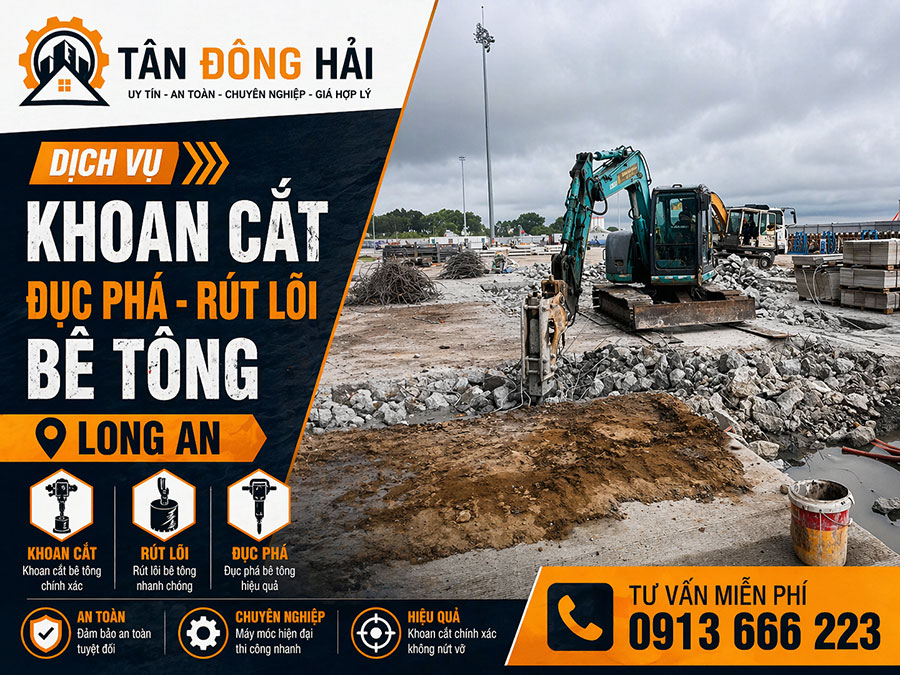 Khoan cắt bê tông tại Long An