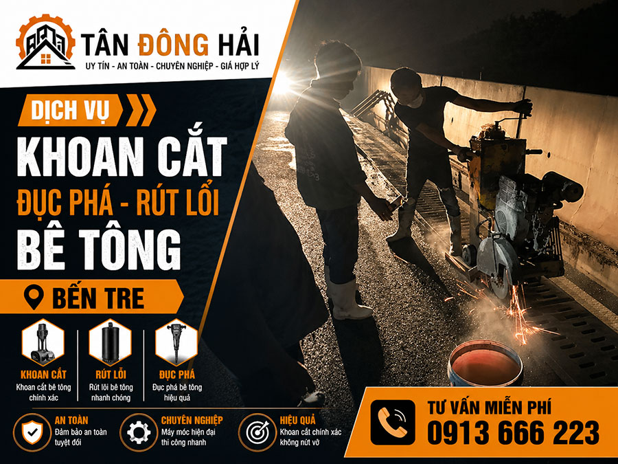 Khoan cắt bê tông tại Bến Tre