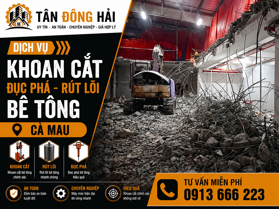 Khoan cắt bê tông tại Cà Mau
