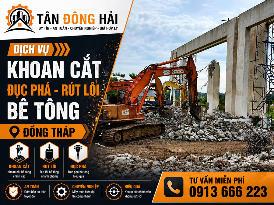 Khoan cắt bê tông tại Đồng Tháp