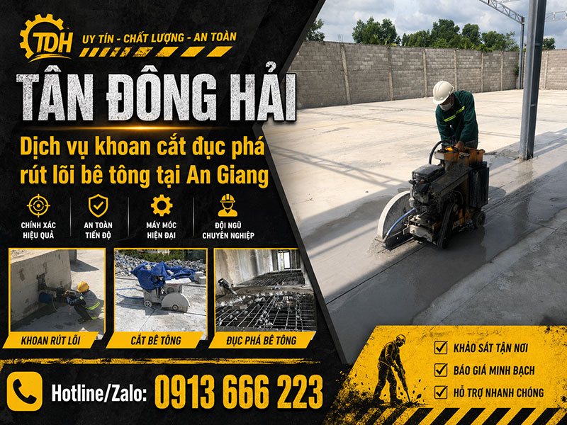 Khoan cắt đục phá bê tông tại An Giang