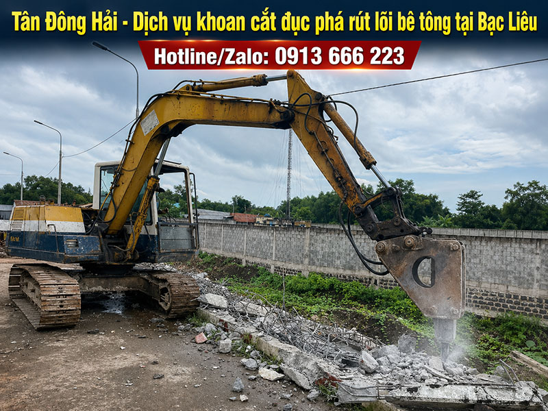 Khoan cắt đục phá bê tông tại Bạc Liêu