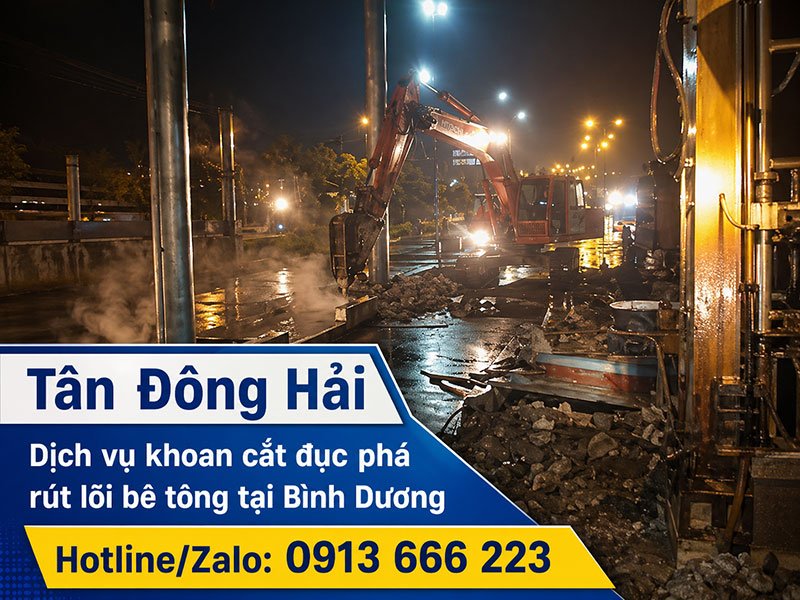 Khoan cắt đục phá bê tông tại Bình Dương