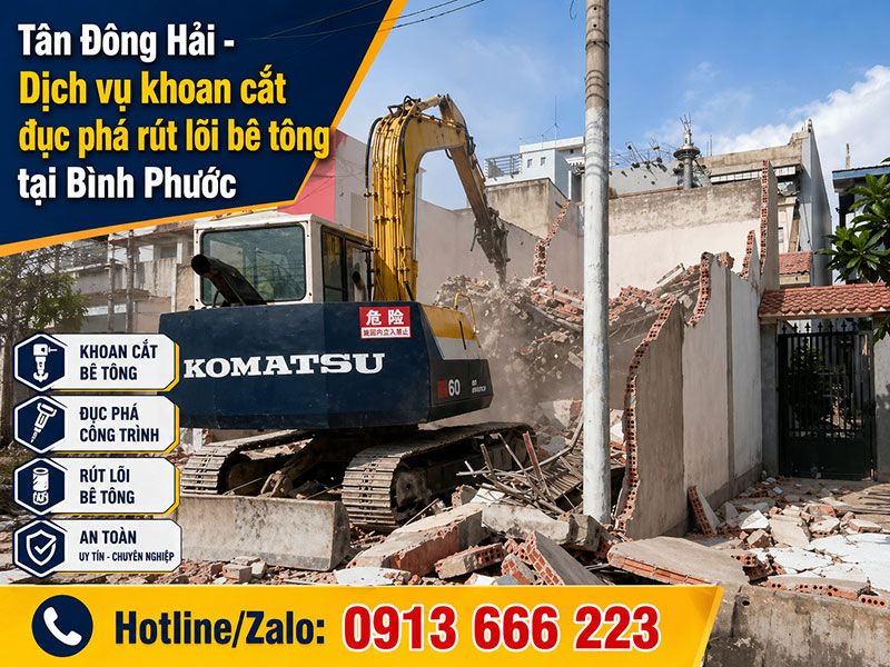 Khoan cắt đục phá bê tông tại Bình Phước