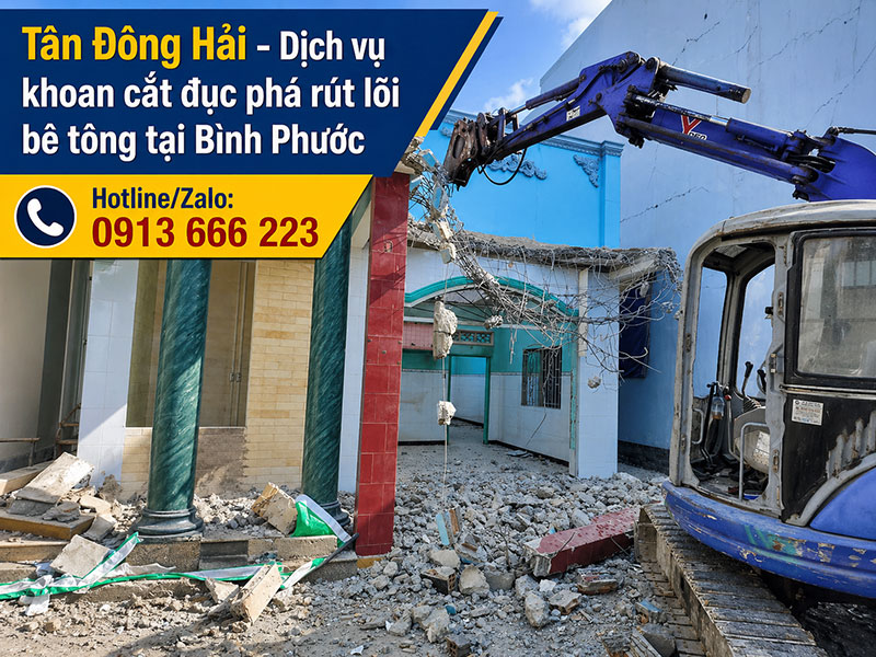 Khoan cắt đục phá bê tông tại Bình Phước