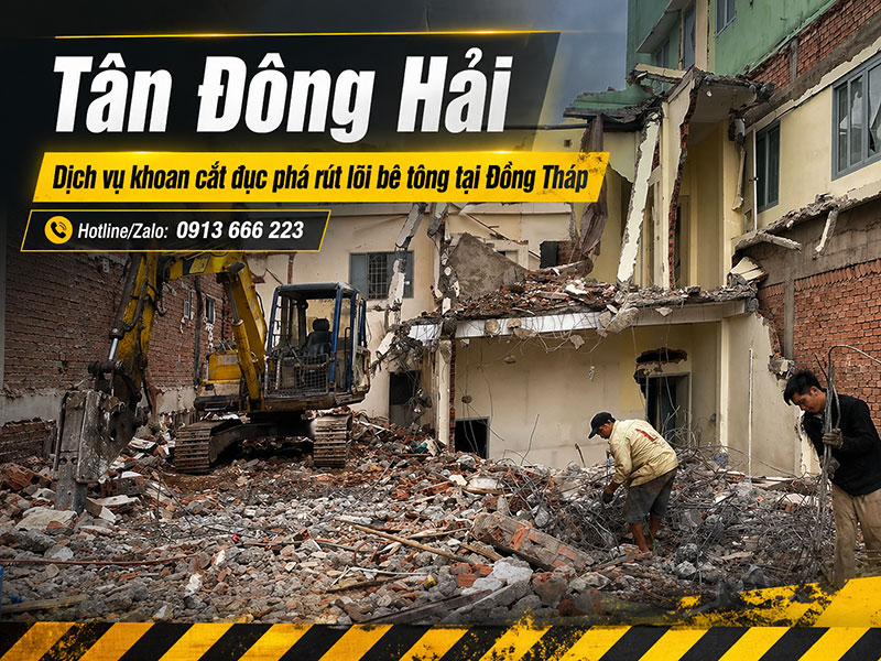 Khoan cắt đục phá bê tông tại Đồng Tháp