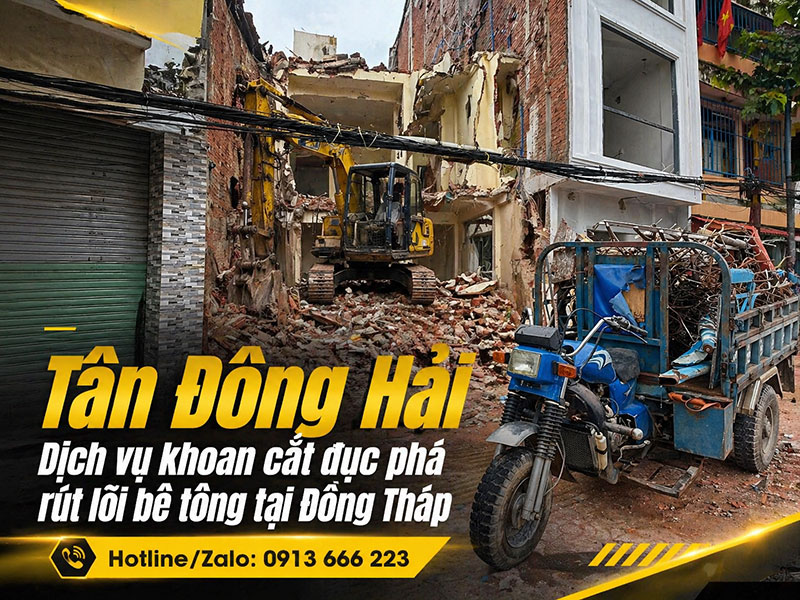 Khoan cắt đục phá bê tông tại Đồng Tháp