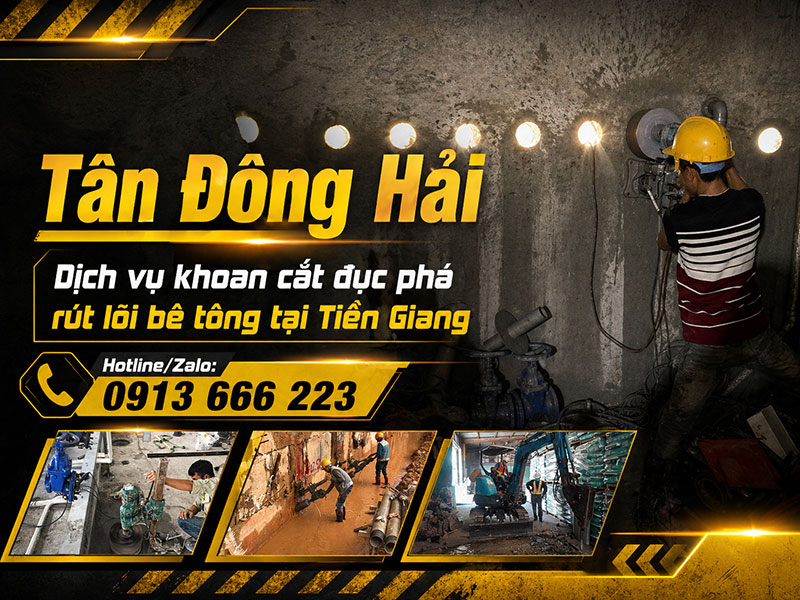 Khoan cắt đục phá bê tông tại Tiền Giang