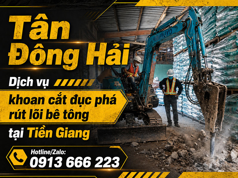 Khoan cắt đục phá bê tông tại Tiền Giang