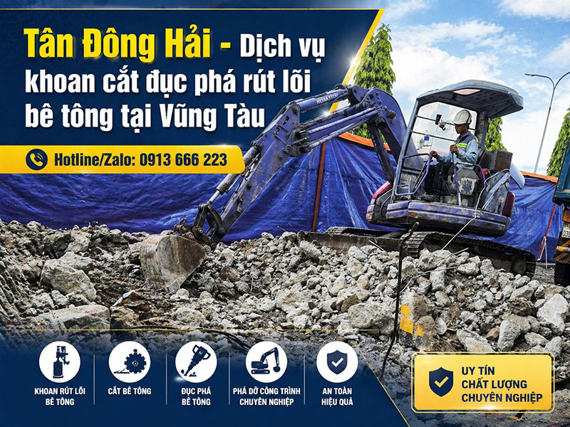 Khoan cắt đục phá bê tông tại Vũng Tàu