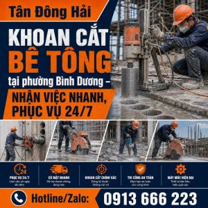 Khoan cắt bê tông tại phường Bình Dương