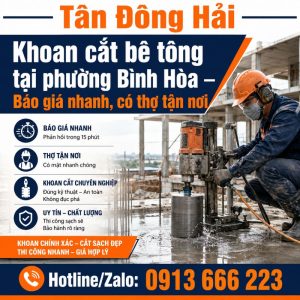 Khoan cắt bê tông tại phường Bình Hòa Bình Dương