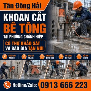 Khoan cắt bê tông tại phường Chánh Hiệp