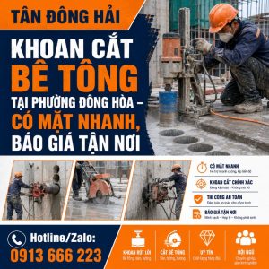 Khoan cắt bê tông tại phường Đông Hòa Bình Dương