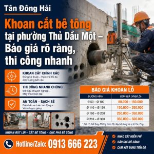 Khoan cắt bê tông tại phường Thủ Dầu Một