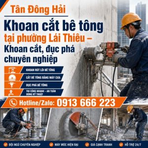 Khoan cắt bê tông tại phường Lái Thiêu