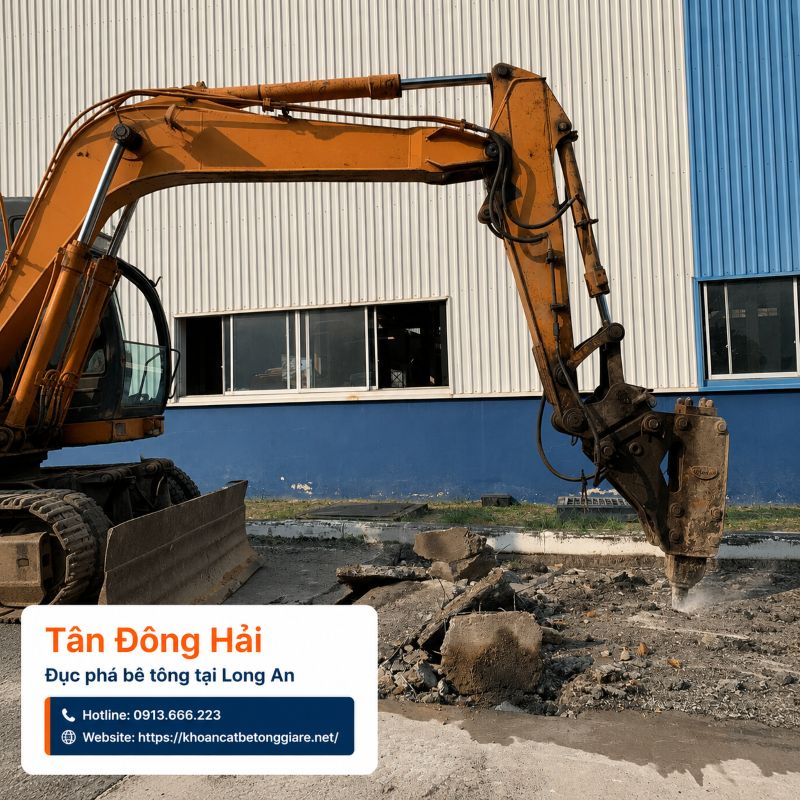 Đục phá bê tông giá rẻ tại Long An
