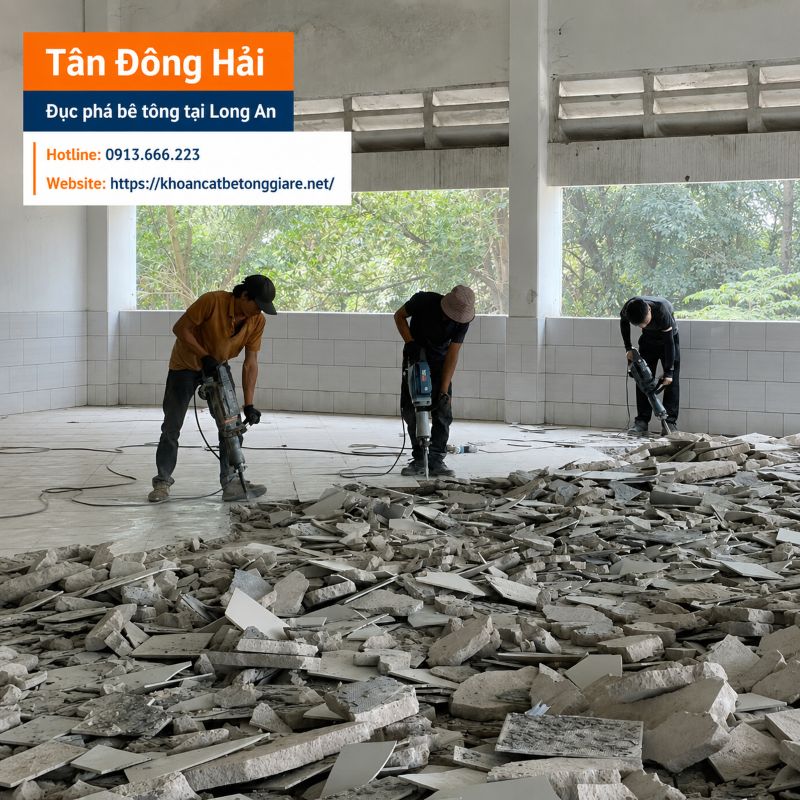 Đục phá bê tông giá rẻ tại Long An