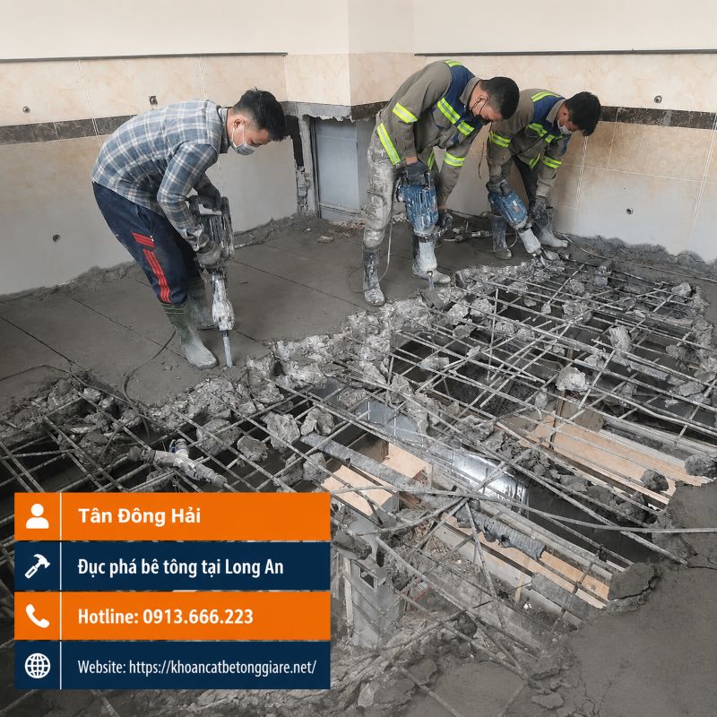 Đục phá bê tông giá rẻ tại Long An