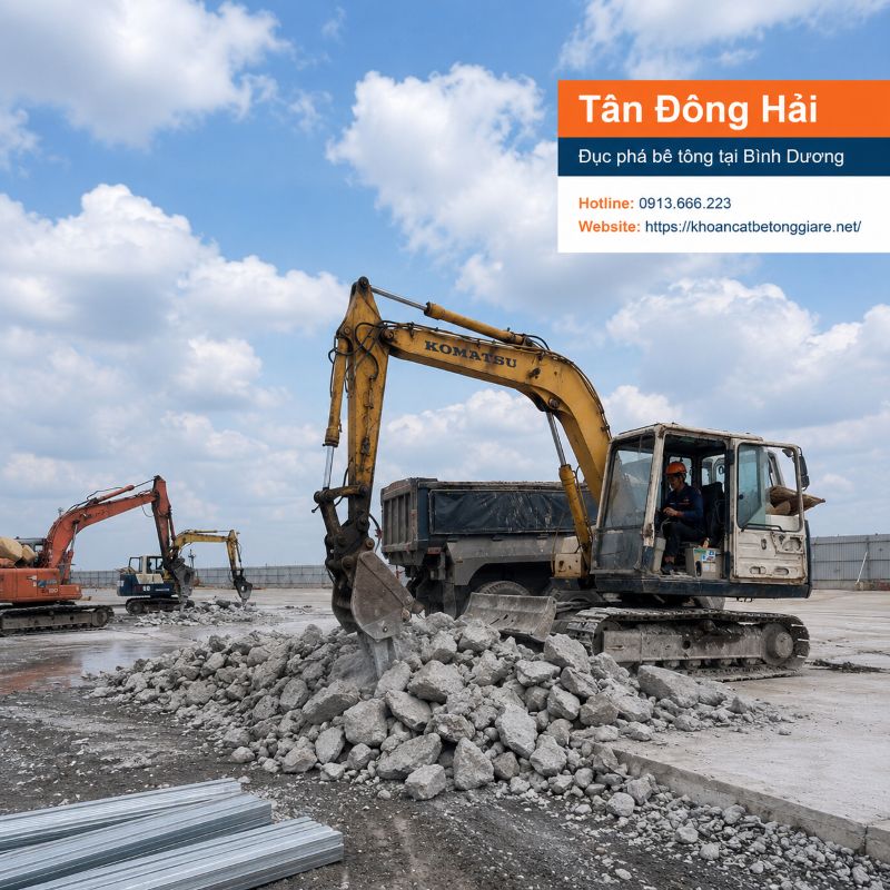 Đục phá bê tông tại Bình Dương chuyên nghiệp, thi công nhanh và gọn