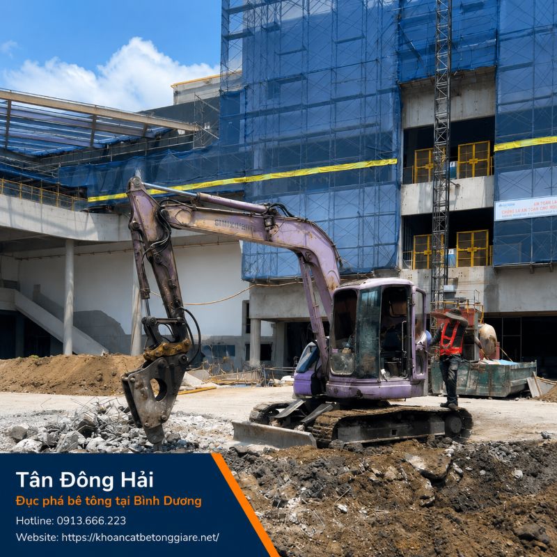 Đục phá bê tông tại Bình Dương chuyên nghiệp, thi công nhanh và gọn