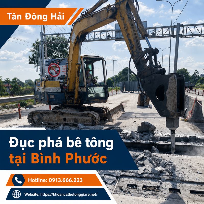 Đục phá bê tông tại Bình Phước chuyên nghiệp, nhận công trình lớn nhỏ