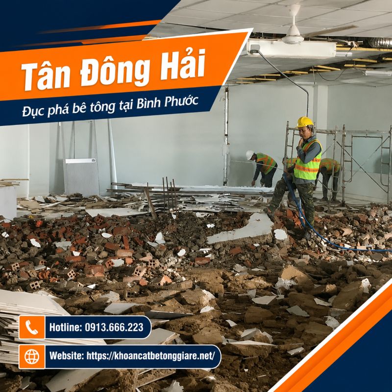 Đục phá bê tông tại Bình Phước chuyên nghiệp, nhận công trình lớn nhỏ