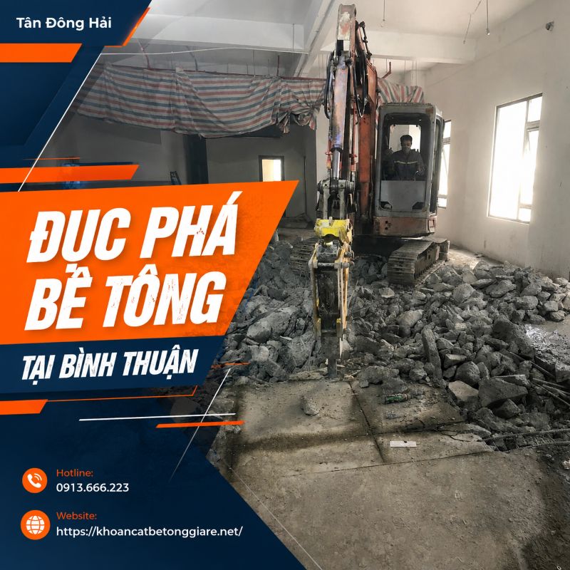 Đục phá bê tông tại Bình Thuận