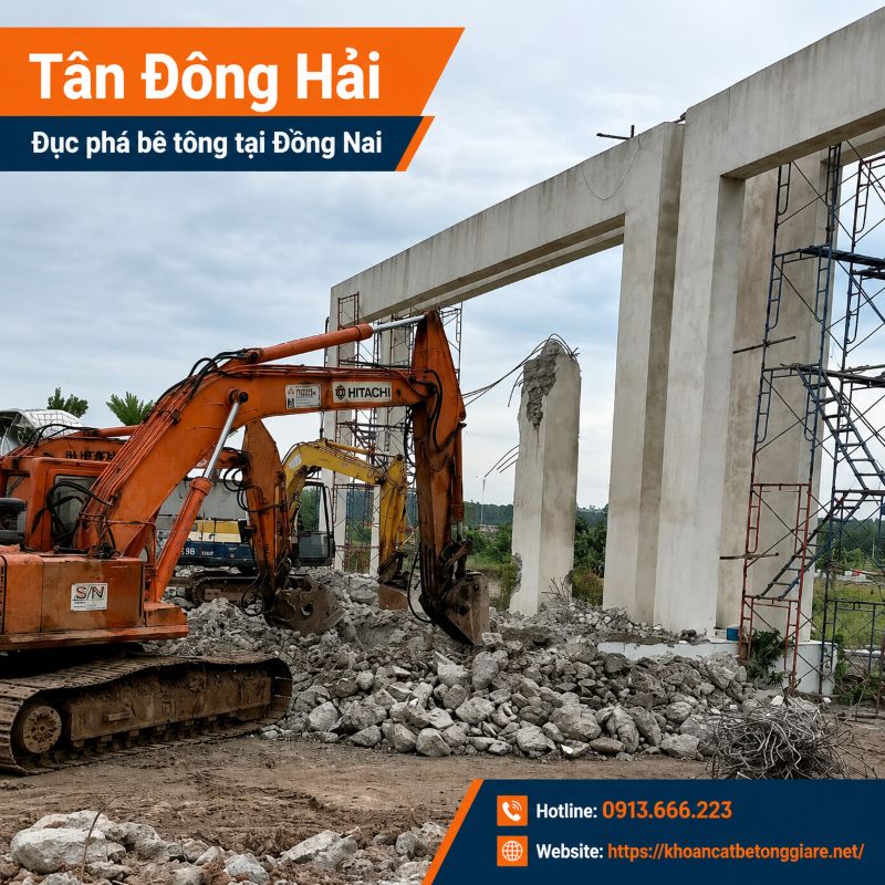 Đục phá bê tông tại Đồng Nai chuyên nghiệp, thi công nhanh