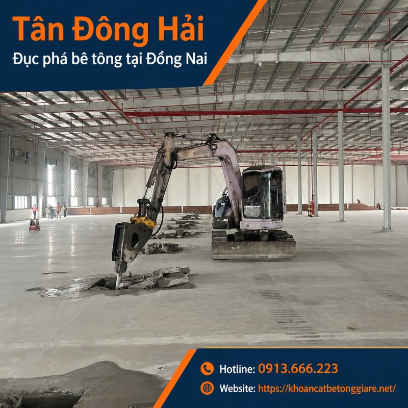 Đục phá bê tông tại Đồng Nai chuyên nghiệp, thi công nhanh