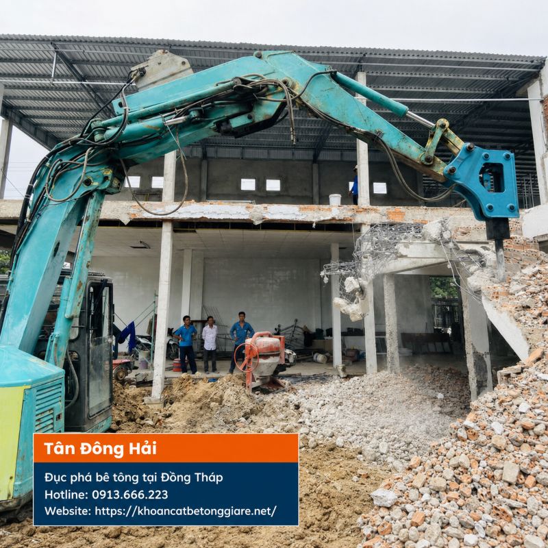 Đục phá bê tông giá rẻ tại Đồng Tháp