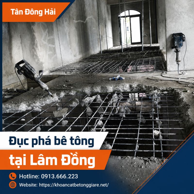 Đục phá bê tông tại Lâm Đồng chuyên nghiệp, thi công nhanh