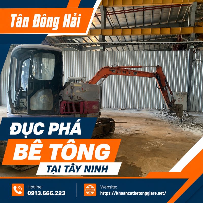 Đục phá bê tông tại Tây Ninh thi công nhanh