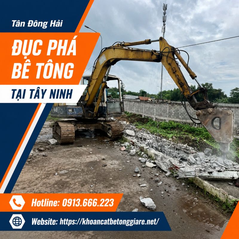 Đục phá bê tông tại Tây Ninh thi công nhanh