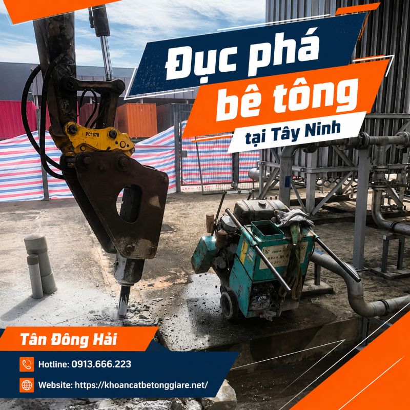 Đục phá bê tông tại Tây Ninh thi công nhanh