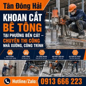 Khoan cắt bê tông tại phường Bến Cát
