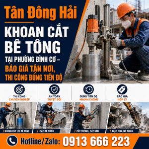 Khoan cắt bê tông tại phường Bình Cơ
