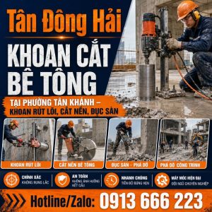 Khoan cắt bê tông tại phường Tân Khánh