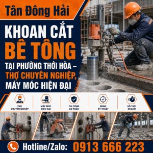 Khoan cắt bê tông tại phường Thới Hòa